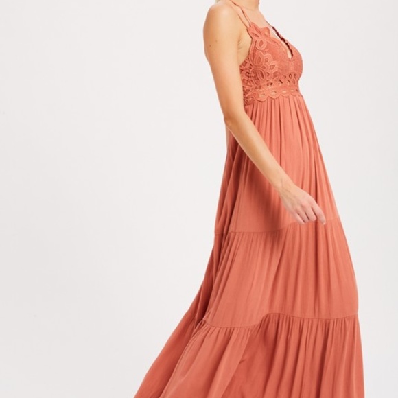 SCALLOPED LACE BRALETTE MAXI DRESS - Picture 2 of 7